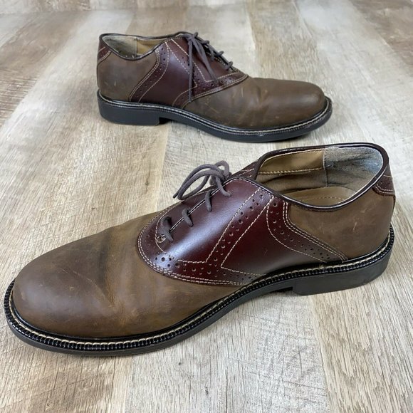 Chaps Shoes Chaps Lace Up Brown Leather Men Shoes Sz 1m Poshmark